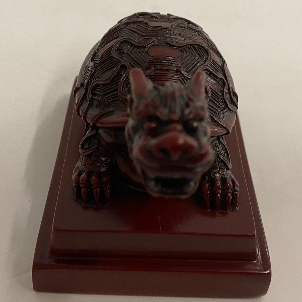 Red Feng Shui Dragon Turtle Tortoise Statue 2.75”H - Picture 5 of 7